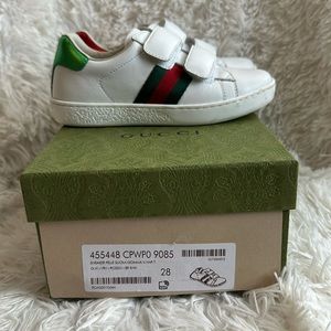 Gucci Ace sneakers size 28 (toddler 11) white/green/red